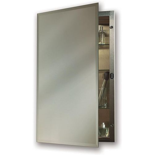  Jensen 1447X Bevel Mirror Medicine Cabinet, 16 x 20, Stainless Steel