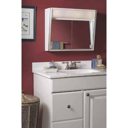  Jensen 323LPX Lighted 2-Sliding Doors Medicine Cabinet, 24 x 19.5