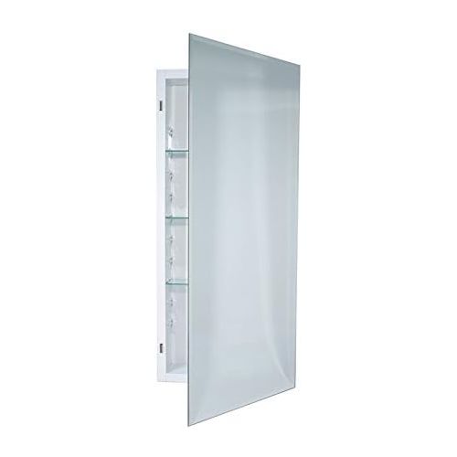  Jensen 868P34WHGX Bevel Mirror Medicine Cabinet, 16 x 36