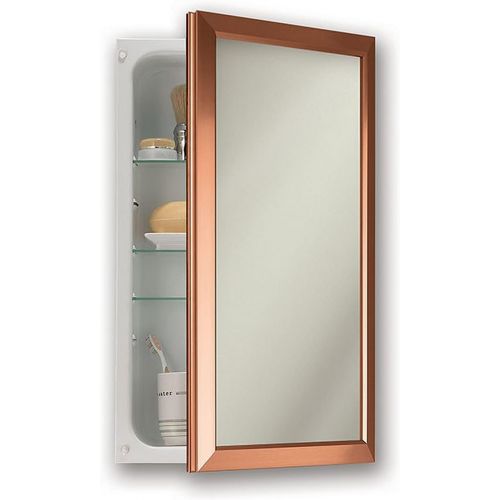  Jensen 625N244COCX Satin Copper Frame Medicine Cabinet, 15.75 x 25.5