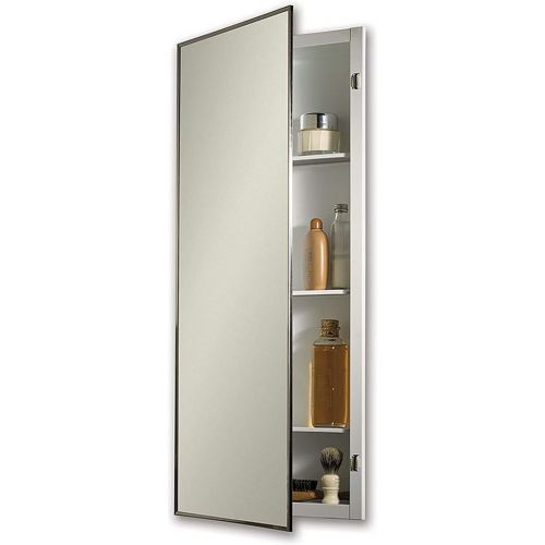  Jensen 840P34CHX Stainless Steel Frame Medicine Cabinet, 16 x 36