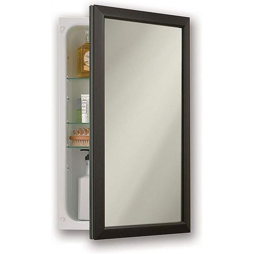  Jensen 625N244BZCX Bronze Frame Medicine Cabinet, 15.75 x 25.5