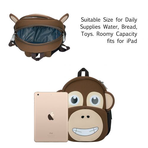  Jenuther Toddler Backpack, Waterproof Cute Cool Animal Cartoon Baby Carry Bag Schoolbag, Preschool Bookbag for Kids Playful Lunch Boxes with Safety Harness, Orangutan