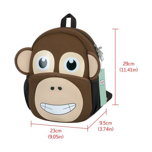  Jenuther Toddler Backpack, Waterproof Cute Cool Animal Cartoon Baby Carry Bag Schoolbag, Preschool Bookbag for Kids Playful Lunch Boxes with Safety Harness, Orangutan