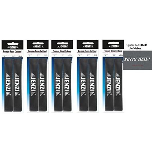  [아마존베스트]Pack of 10 Jenzi Premium Rod Velcro Tape 2 x 16 cm + Free Petri Heil! Sticker