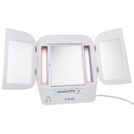 Jerdon Lighted Makeup Mirror with 5x Magnification, White Finish