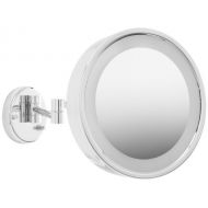 Jerdon HL7CF 9.75-Inch Lighted Wall Mount Makeup Mirror with 3x Magnification, Chrome Finish