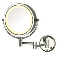 Jerdon HL75CD 8.5-Inch Lighted Direct Wire Wall Mount Makeup Mirror with 8x Magnification, Chrome Finish