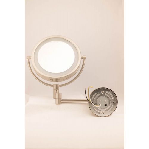  Jerdon HL88NLD 8.5 Led Lighted Direct Wire Makeup Mirror With 8x Magnification, Nickel Finish