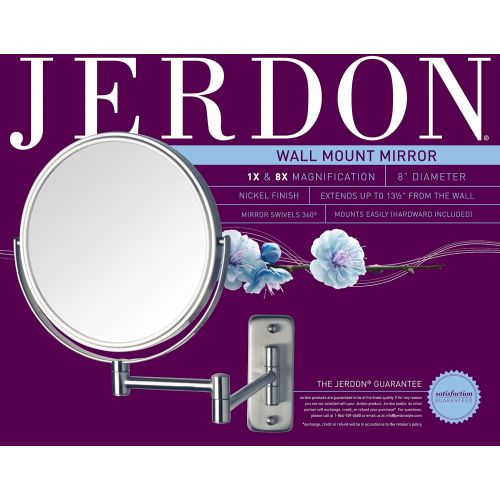  Jerdon JP7808N Wall Mount Mirror, Nickel