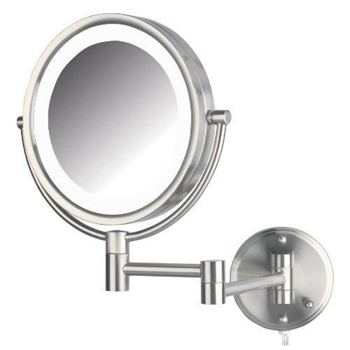  Jerdon HL88NL 8.5-Inch LED Lighted Wall Mount Makeup Mirror with 8x Magnification, Nickel Finish