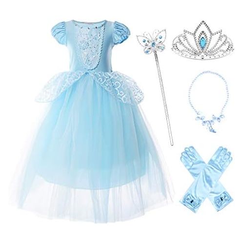  JerrisApparel Girls Princess Costume Puff Sleeve Fancy Birthday Party Dress up