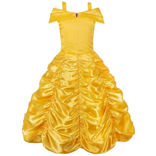  JerrisApparel Princess Belle Off Shoulder Layered Costume Dress for Little Girl