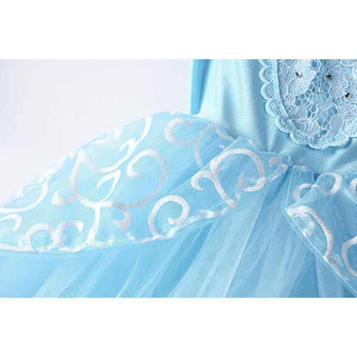  JerrisApparel Girls Cinderella Princess Costume Puff Sleeve Fancy Party Dress up