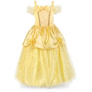 JerrisApparel Girls Princess Belle Costume Sequin Overlay Party Dress