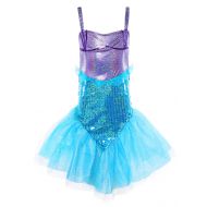 JerrisApparel Little Girl Sequins Princess Mermaid Costume Dress with Tail