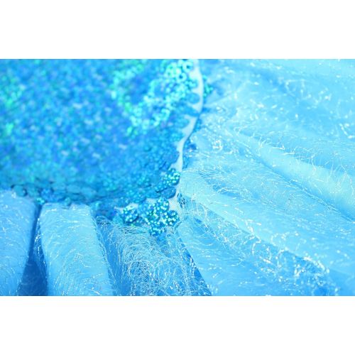  JerrisApparel Little Girl Sequins Princess Mermaid Costume Dress with Tail