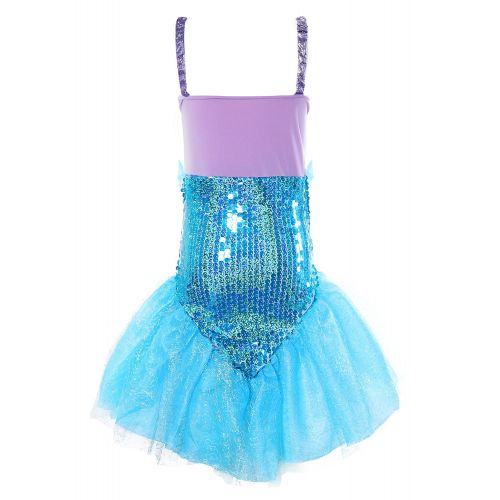  JerrisApparel Little Girl Sequins Princess Mermaid Costume Dress with Tail