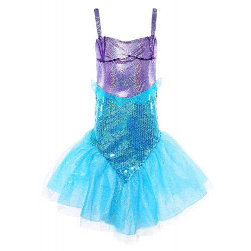  JerrisApparel Little Girl Sequins Princess Mermaid Costume Dress with Tail