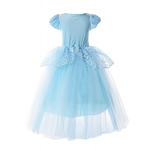  JerrisApparel Girls Cinderella Princess Costume Puff Sleeve Fancy Party Dress up