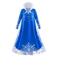 JerrisApparel Elsa Costume Dress Girl Snowflake Winter Dress for Halloween Party