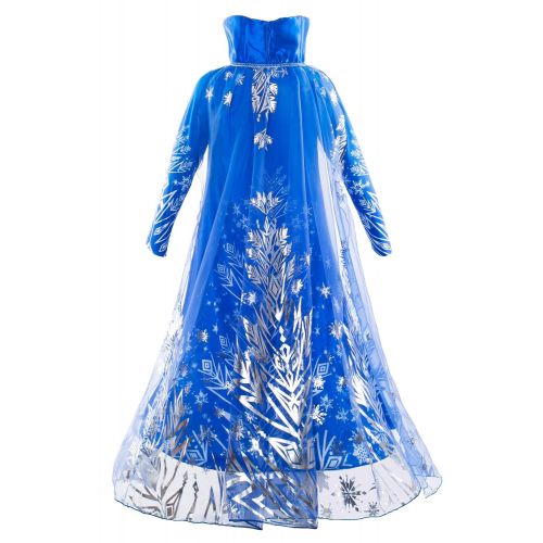  JerrisApparel Elsa Costume Dress Girl Snowflake Winter Dress for Halloween Party