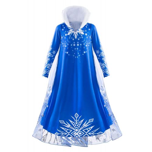  JerrisApparel Elsa Costume Dress Girl Snowflake Winter Dress for Halloween Party