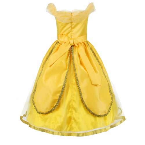  JerrisApparel Princess Belle Costume Deluxe Party Fancy Dress Up for Girls