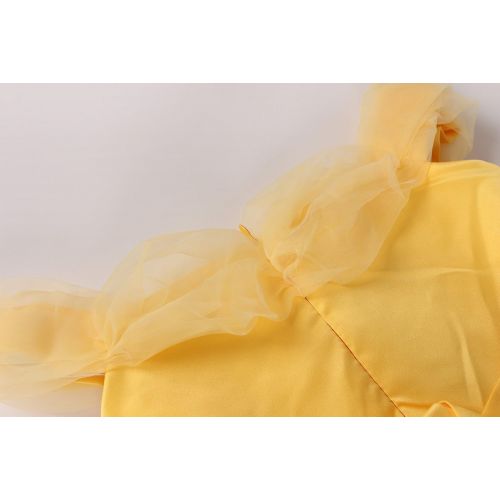  JerrisApparel Princess Belle Costume Deluxe Party Fancy Dress Up for Girls