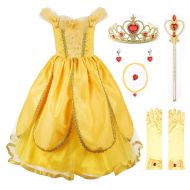 JerrisApparel Princess Belle Costume Deluxe Party Fancy Dress Up for Girls