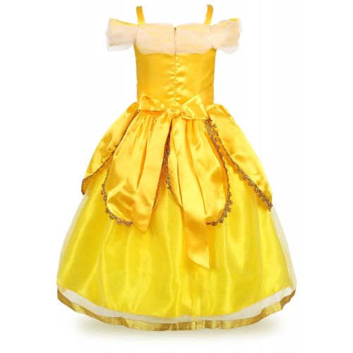  JerrisApparel Princess Belle Costume Deluxe Party Fancy Dress Up for Girls