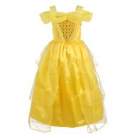 JerrisApparel Girls Princess Belle Yellow Party Dress Costume