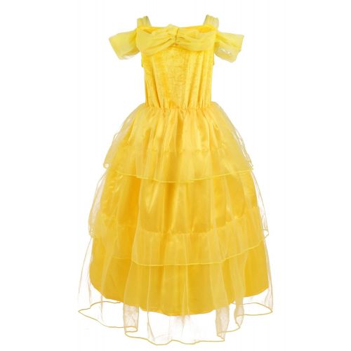  JerrisApparel Girls Princess Belle Yellow Party Dress Costume