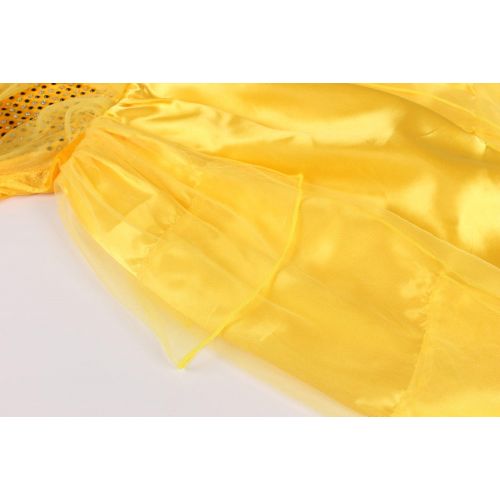  JerrisApparel Girls Princess Belle Yellow Party Dress Costume