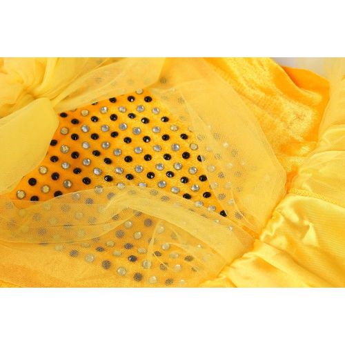  JerrisApparel Girls Princess Belle Yellow Party Dress Costume