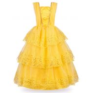 JerrisApparel Princess Belle Deluxe Ball Gown Costume for Little Girl