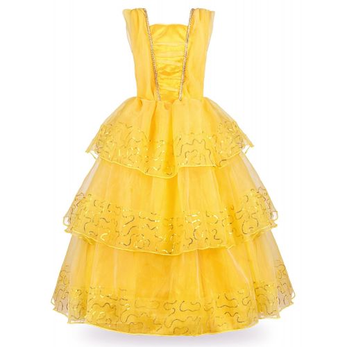  JerrisApparel Princess Belle Deluxe Ball Gown Costume for Little Girl