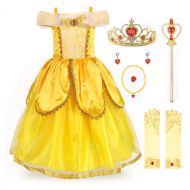 JerrisApparel Princess Belle Costume Deluxe Party Fancy Dress Up for Girls