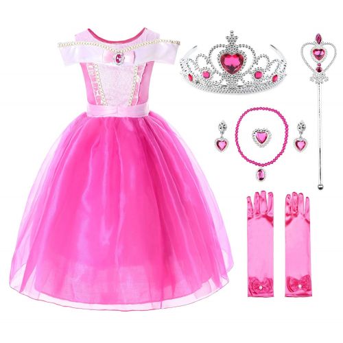 JerrisApparel Girls Princess Aurora Costume Dress Pageants Party Fancy Dress