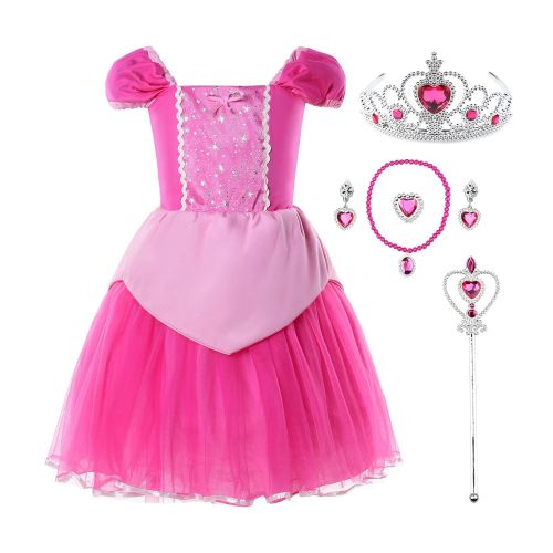 JerrisApparel Girl Princess Aurora Belle Rapunzel Costume Fancy Party Dress-Up