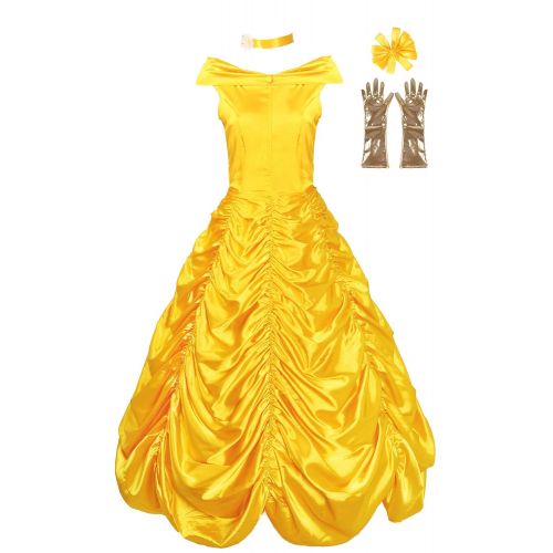  JerrisApparel Womens Princess Belle Costume Halloween Party Dress