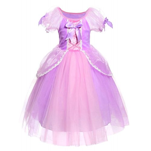  JerrisApparel Girl Princess Costume Rapunzel Role Cosplay Party Fancy Dress