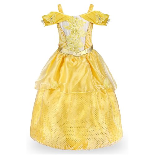  JerrisApparel Girls Princess Belle Costume Halloween Party Off Shoulder Dress