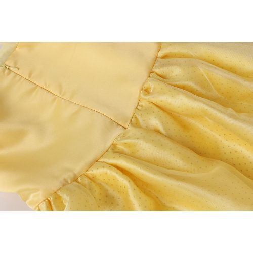  JerrisApparel Girls Princess Belle Costume Halloween Party Off Shoulder Dress