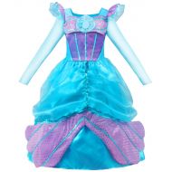 JerrisApparel Long Sleeve Little Girls Mermaid Costume Princess Dress Up