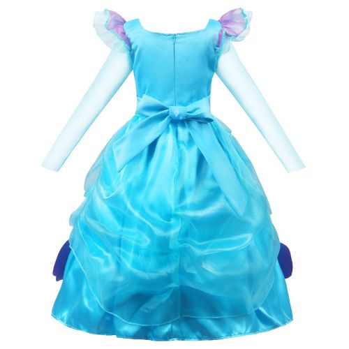  JerrisApparel Long Sleeve Little Girls Mermaid Costume Princess Dress Up