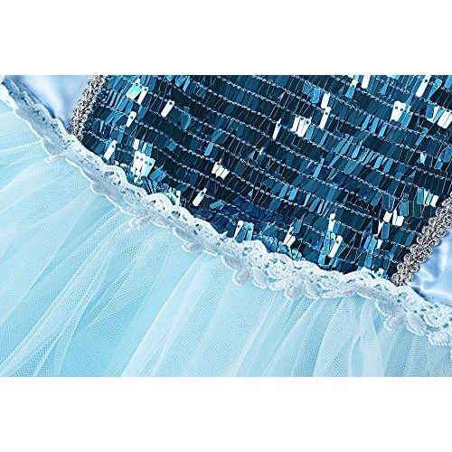  JerrisApparel Girl Princess Elsa Costume Sequin Mesh Party Dress with Sleeve