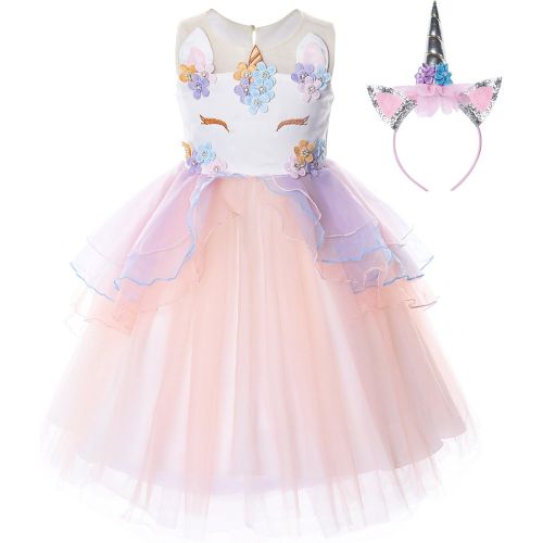  [아마존 핫딜]  [아마존핫딜]JerrisApparel Flower Girls Unicorn Costume Pageant Princess Party Dress
