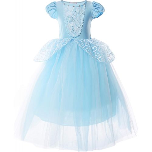  JerrisApparel Girls Princess Costume Puff Sleeve Fancy Birthday Party Dress up