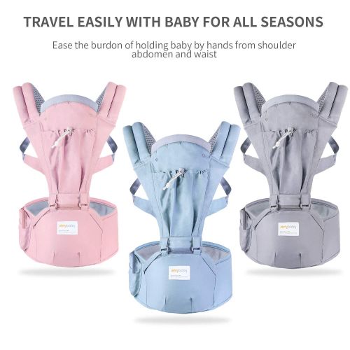  Jerrybaby Ergonomic Kangaroos Baby Slings Carrier Top Quality Hipseat Adjustable Breathable Backpack Carrier for Baby Carrier … (Pink)